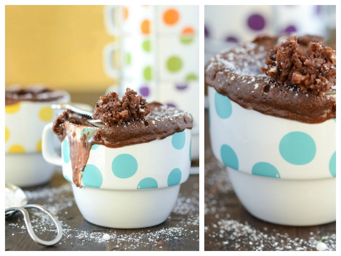 Какао-кекс с арахисовым маслом в микроволновке