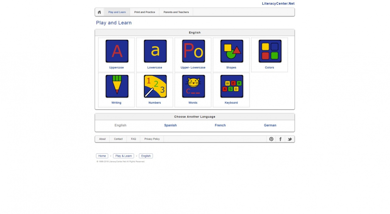 literacycenter- олдскульний сайт для вивчення мови